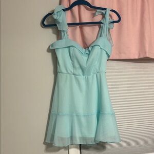 Lucy in the Sky Aqua Dress with Bow Details